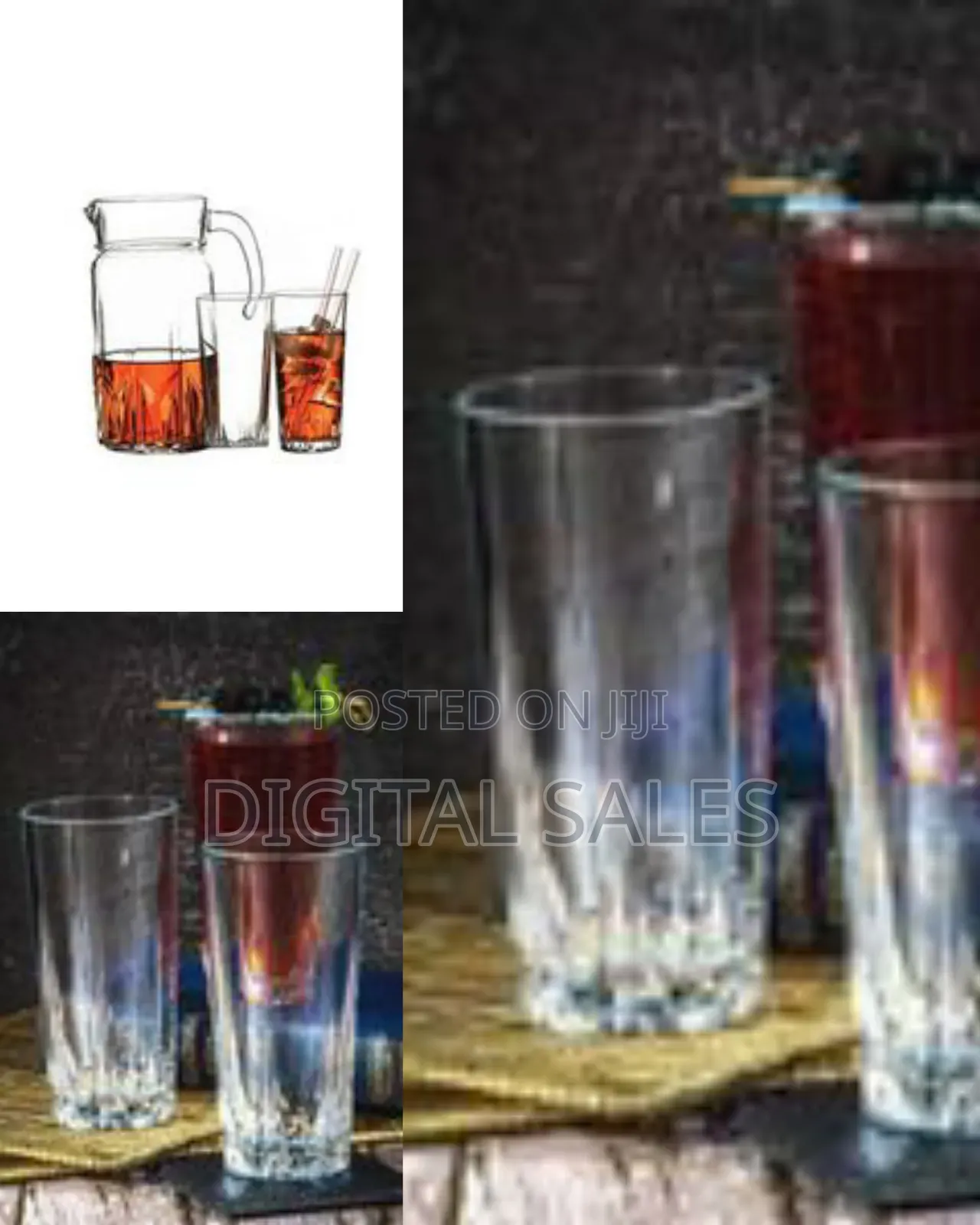 Elegant Glass Pitcher and Tumbler Set
