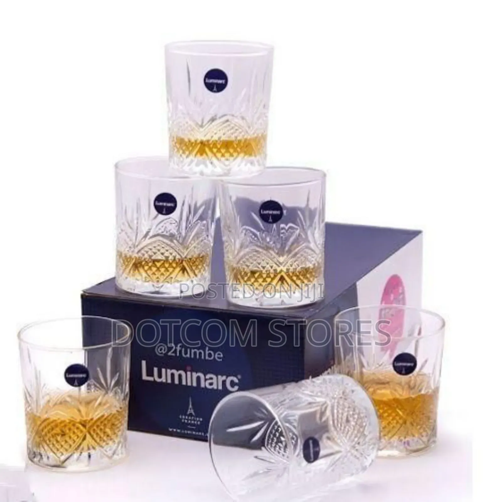 6 Pieces Water, Juice, Whisky Glasses Tumblers-Colorless