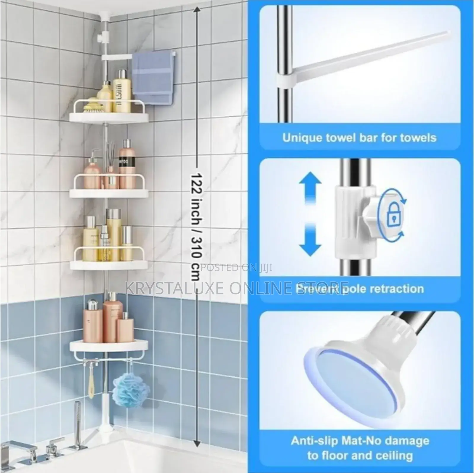 Corner Shower Caddy,Tension Pole