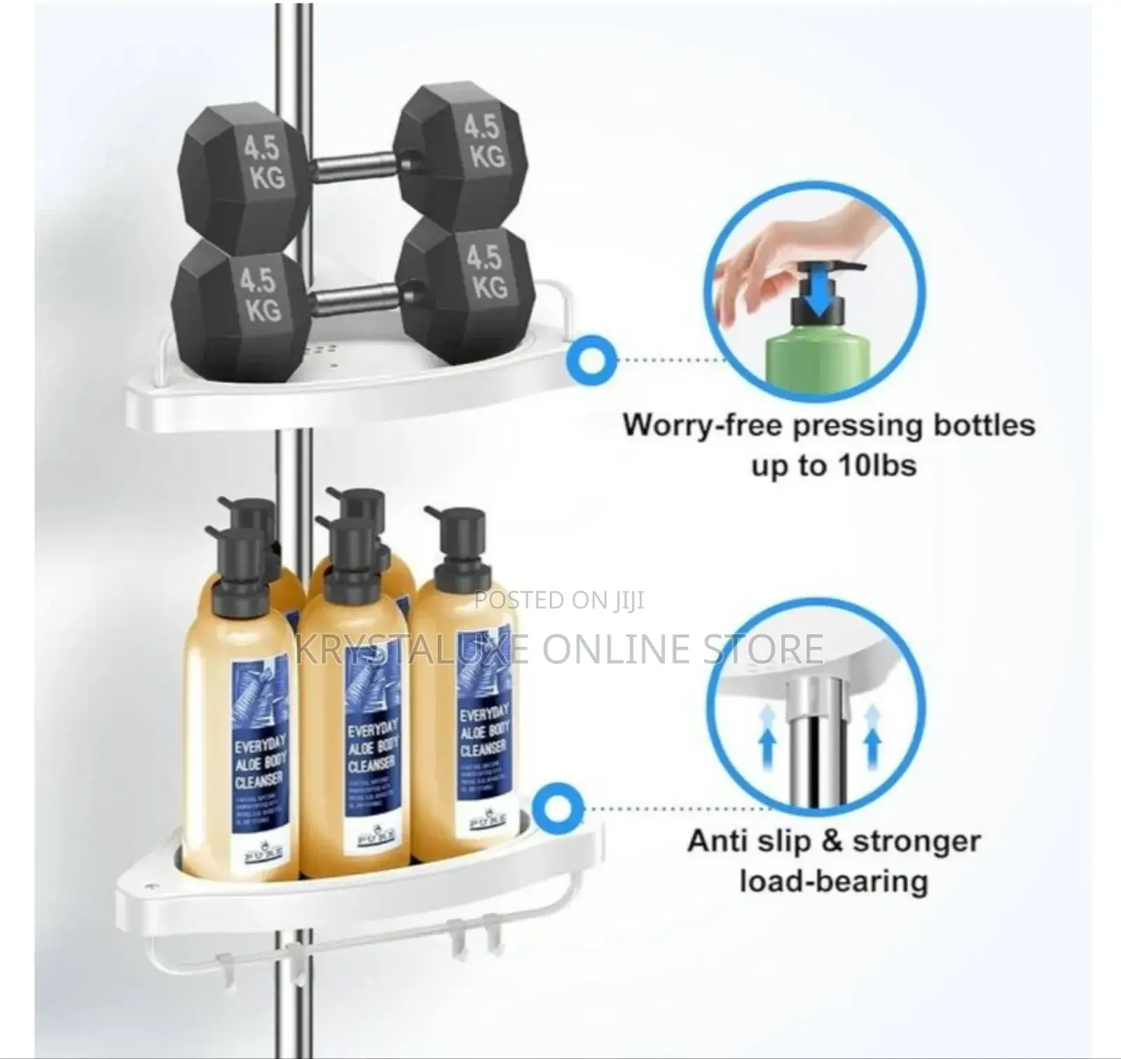 Corner Shower Caddy,Tension Pole