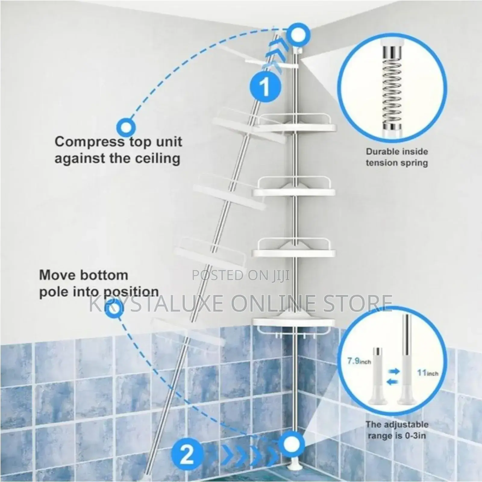Corner Shower Caddy,Tension Pole