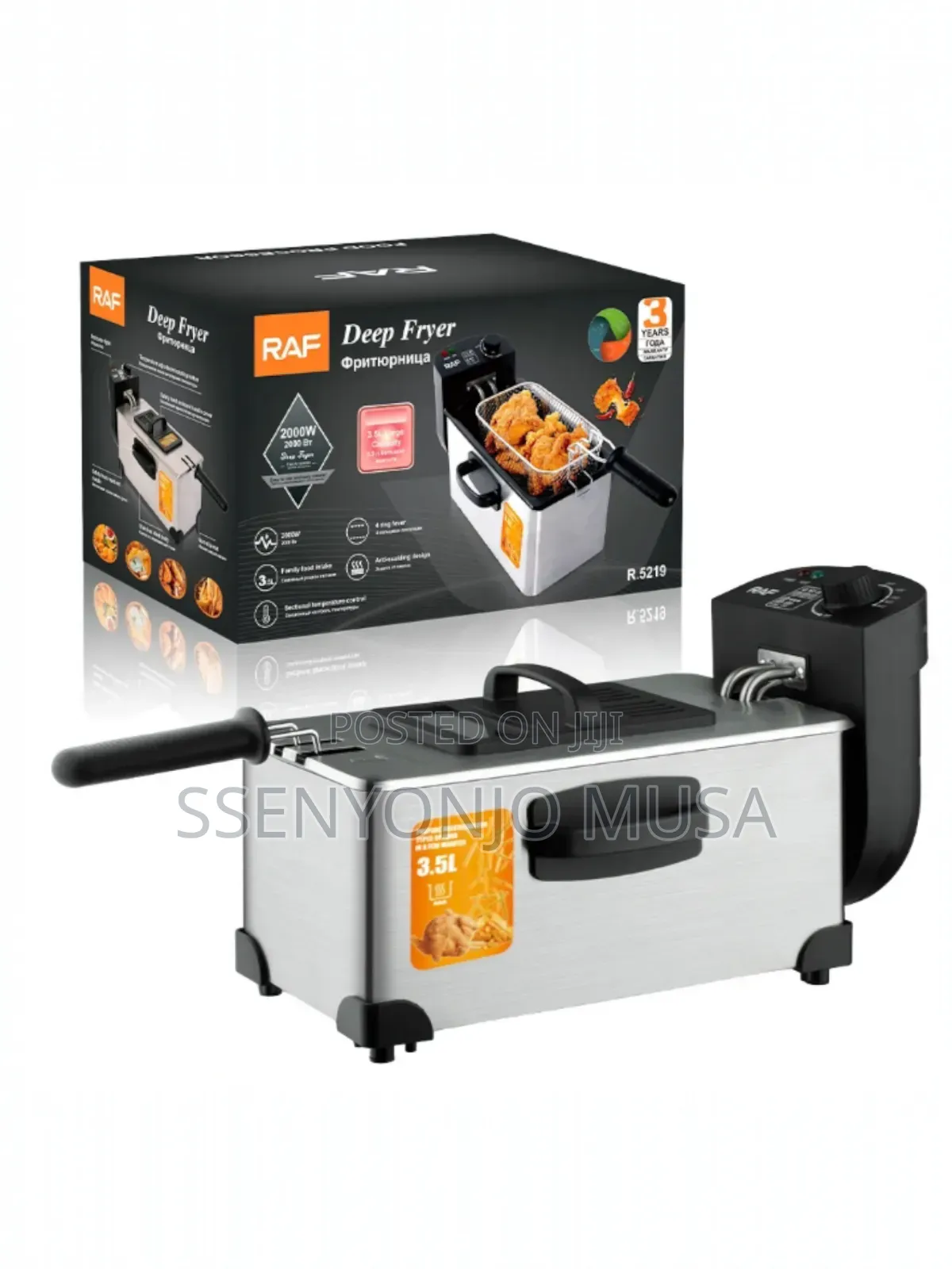 Raf 3.5l Single Electric Deep Fryer | Stainless Steel
