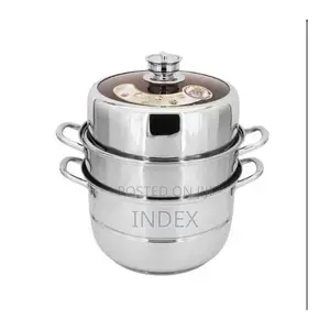 3-Tier Non-Electric Food Steamer With Timer - Silver