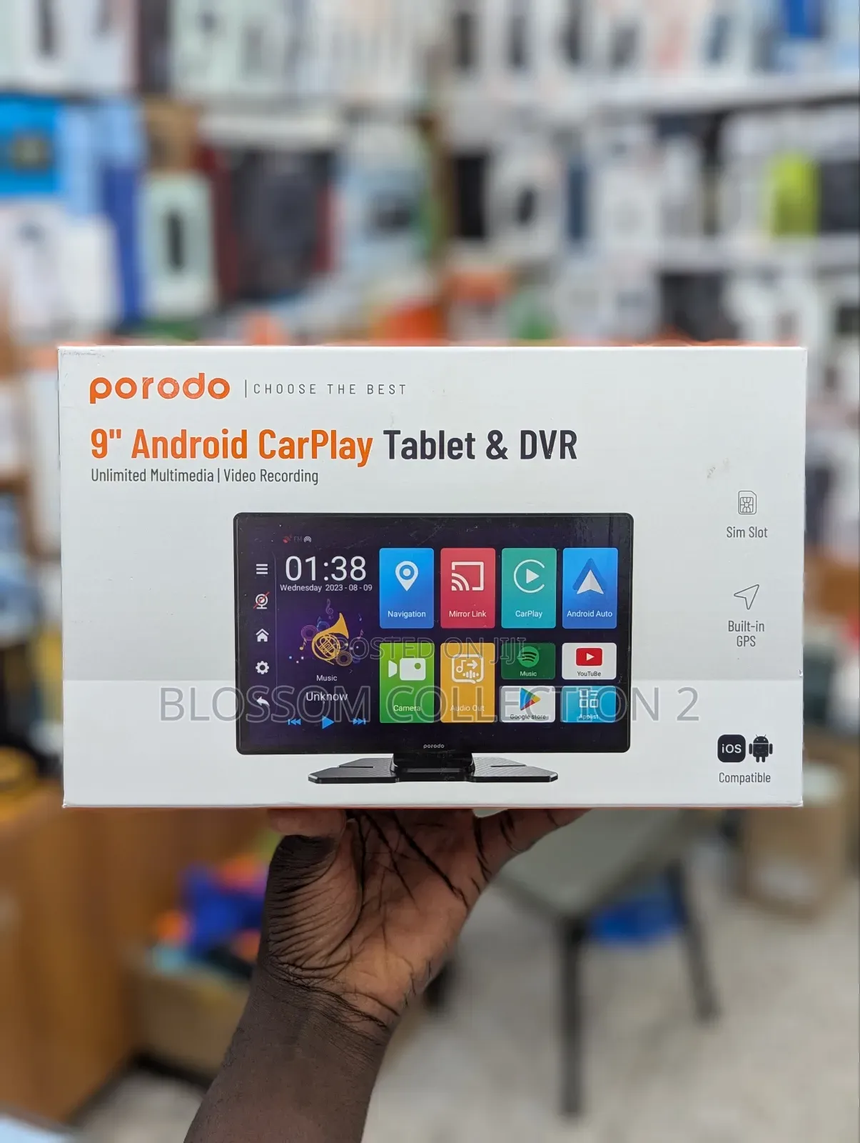Porodo 9" Android Car Display With Android and Apple Car Play