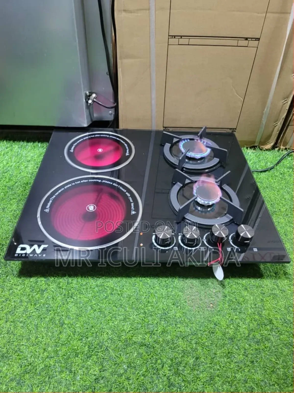 Digiwave 2 Gas Burner 2 Electric Built in Hob Cooker