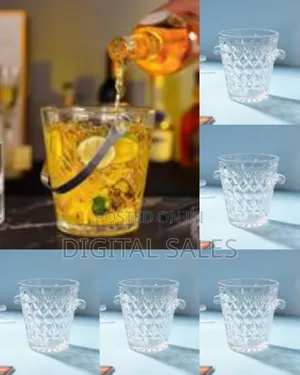 Crystal Ice Bucket With Tongs