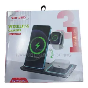 3 in 1 Stand Wireless Fast Charger - Foldable