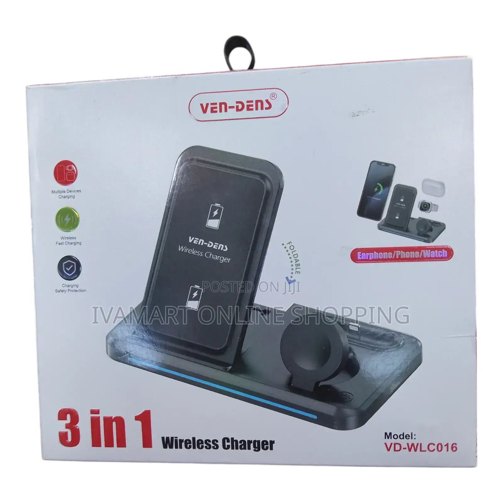 3 in 1 Stand Wireless Fast Charger - Foldable