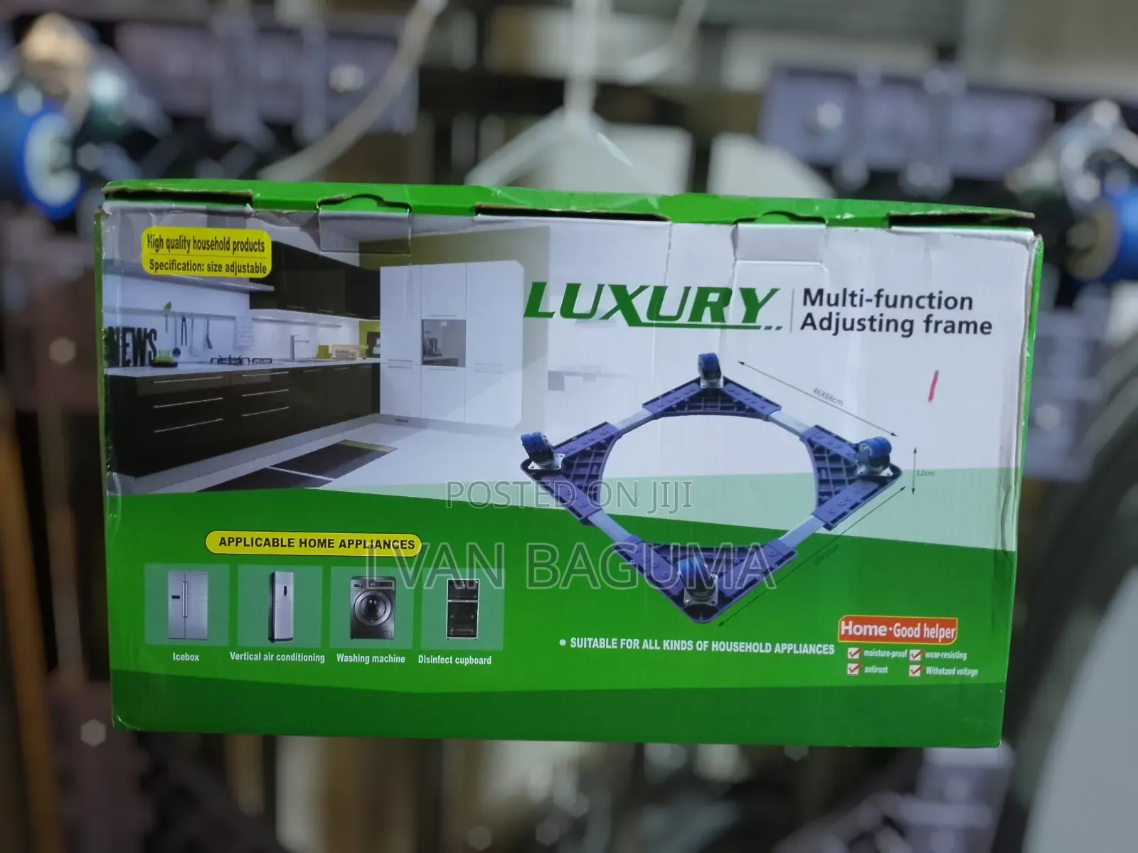 Heavy Duty Adjustable Stand for Home Appliances - Fridge, Washer, Etc