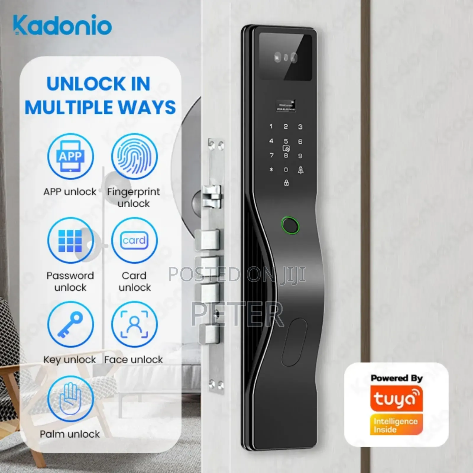 Smart Door Lock With Fingerprint ,Face and Palm Recognition 7 in 1