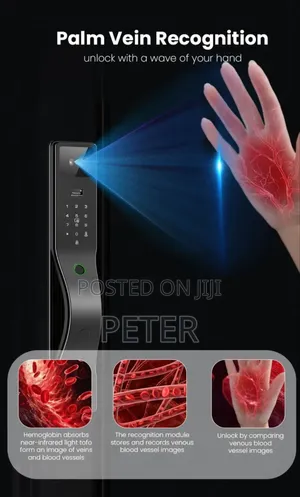 Smart Door Lock With Fingerprint ,Face and Palm Recognition 7 in 1