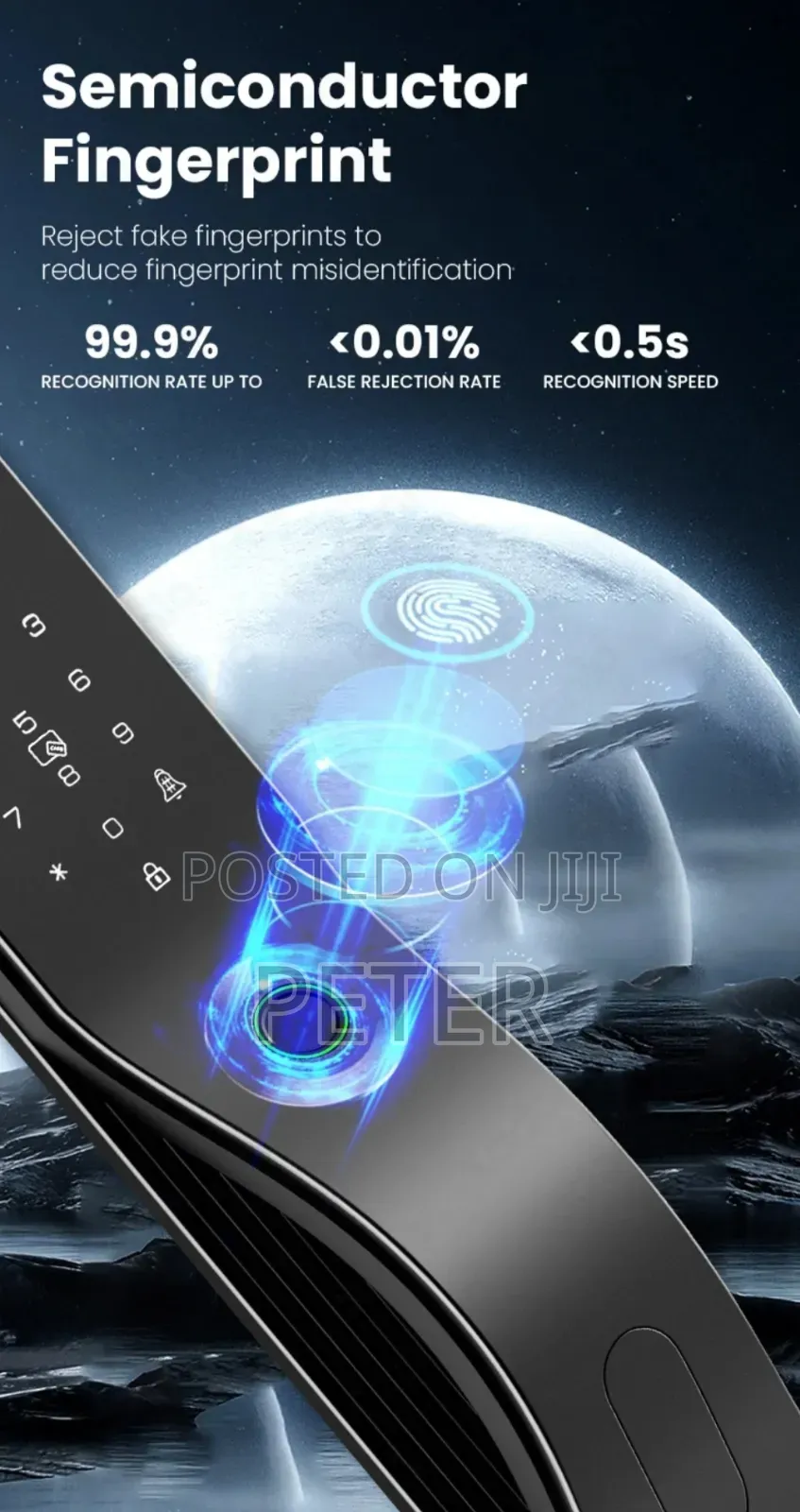 Smart Door Lock With Fingerprint ,Face and Palm Recognition 7 in 1