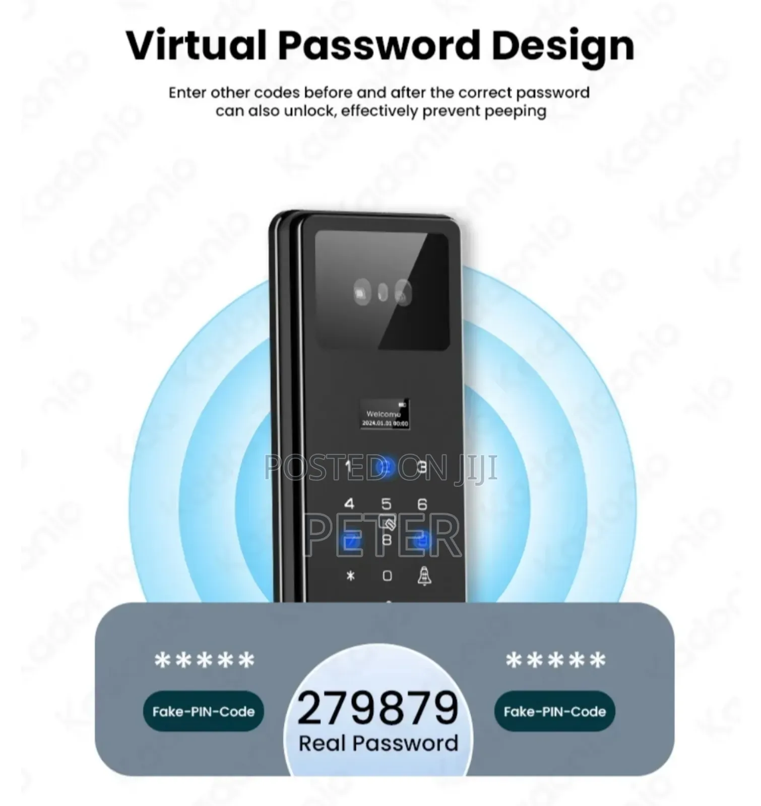 Smart Door Lock With Fingerprint ,Face and Palm Recognition 7 in 1