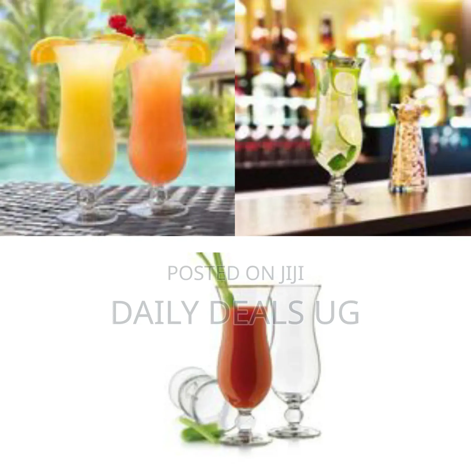 Elegant Hurricane Glass Set for Cocktails and Smoothies - Transparent