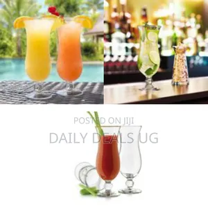 Elegant Hurricane Glass Set for Cocktails and Smoothies - Transparent