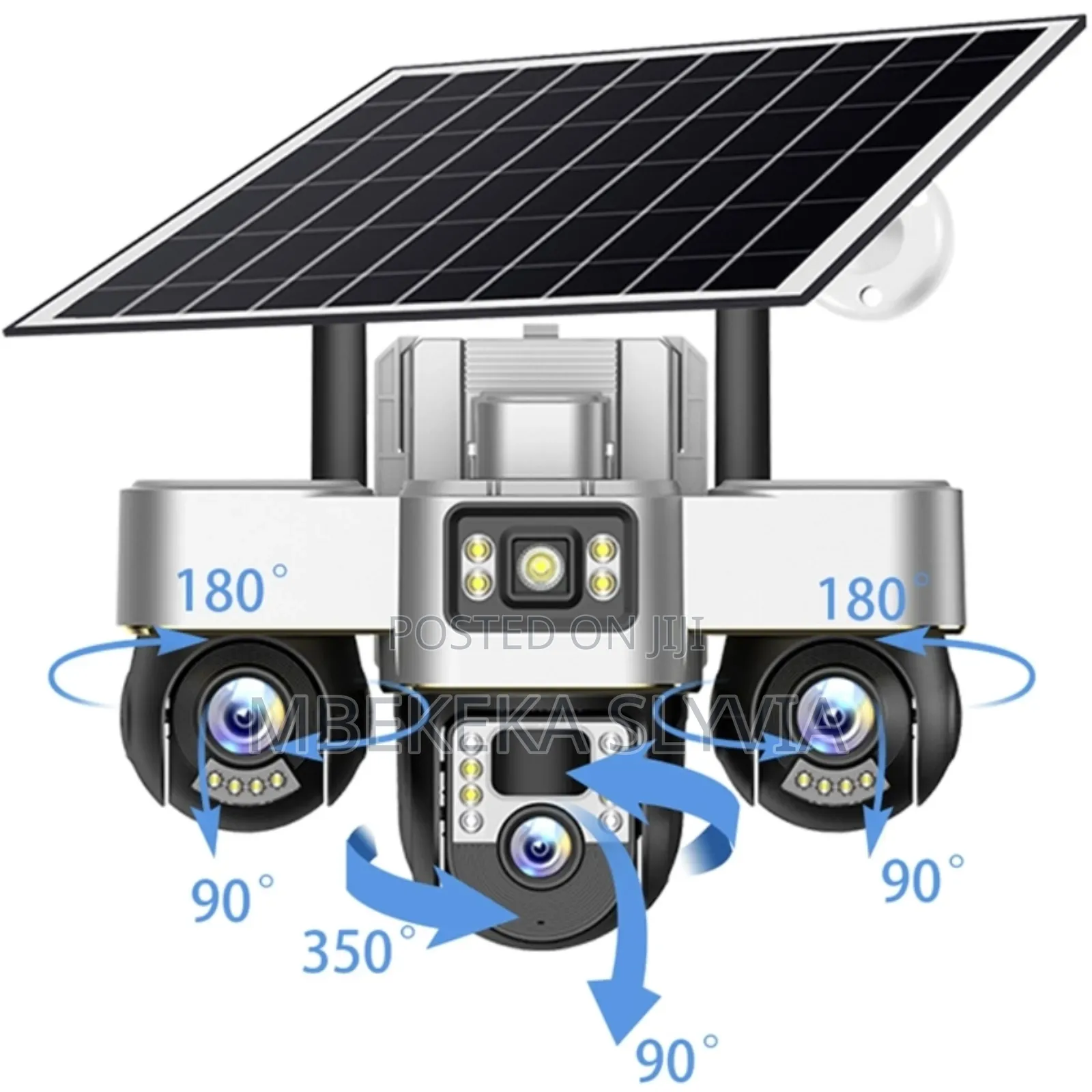 3 Lens Solar Camera All Lens Move 360 With Phone 1 Year Warranty