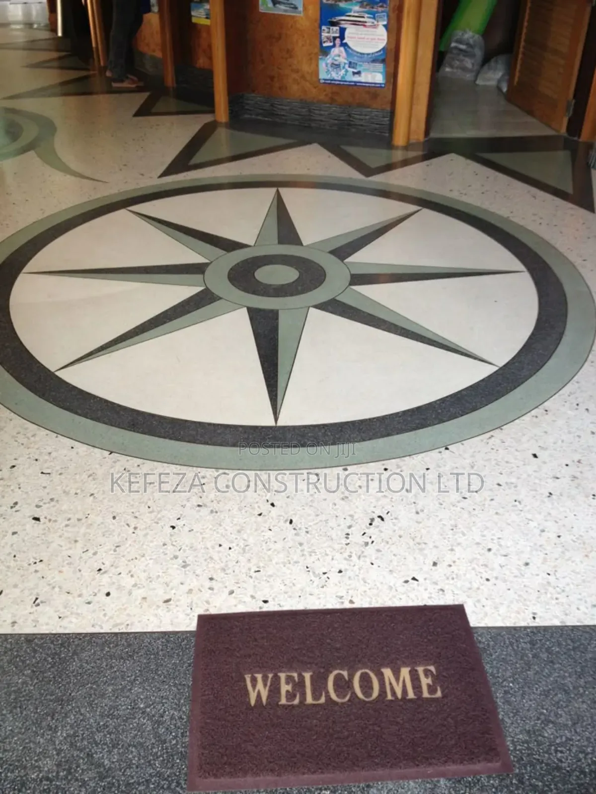 Central Compass Design for Terrazzo