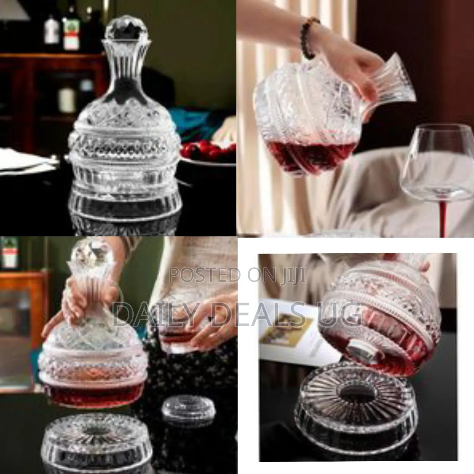 Elegant Glass Decanter With Faceted Stopper - Transparent