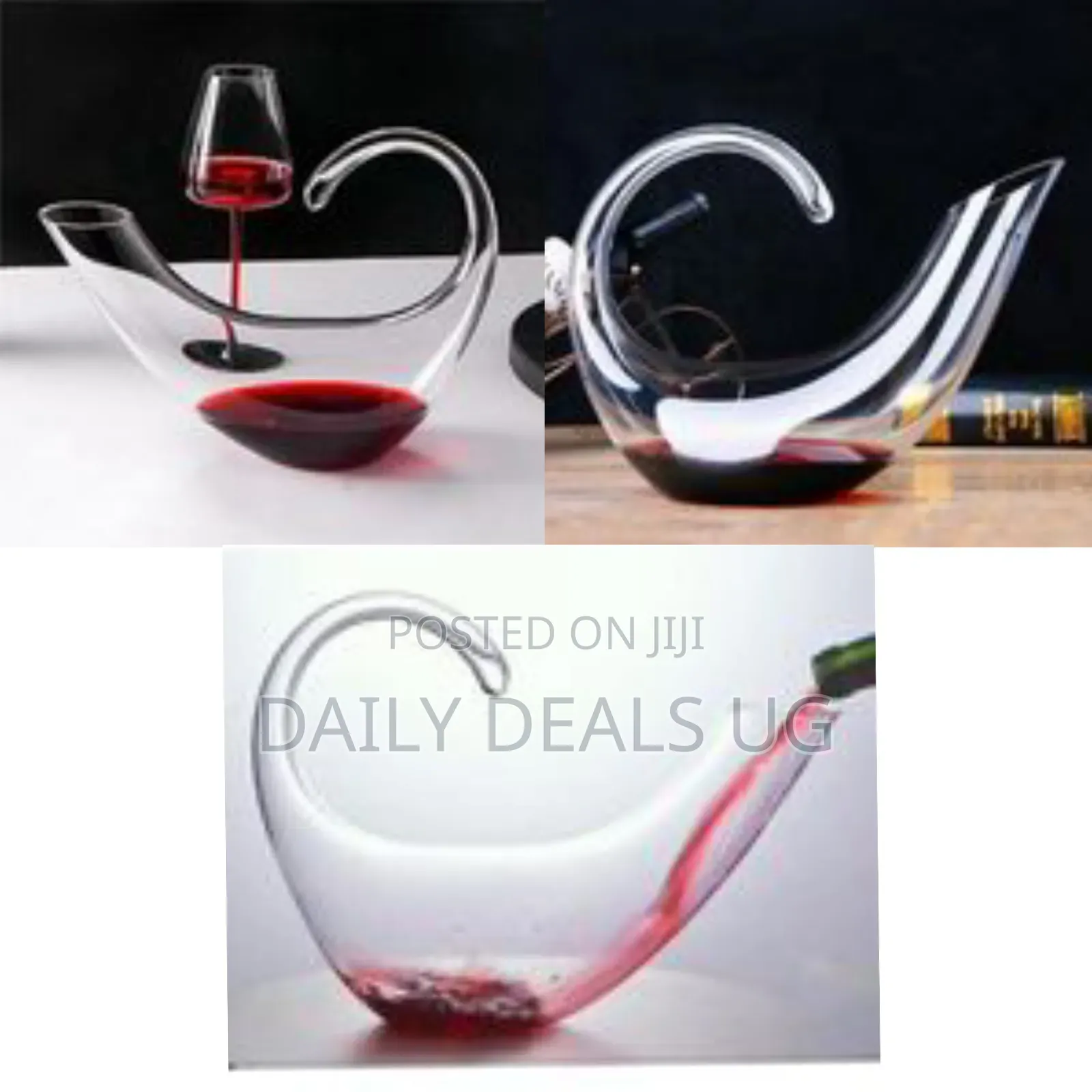 Elegant Swan-Shaped Glass Wine Decanter - Transparent