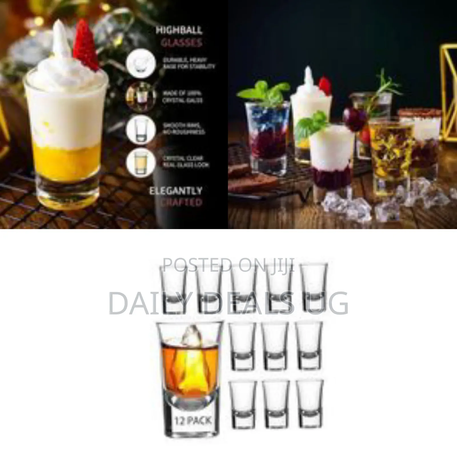Premium Heavy Base Shot Glass Set - 12 Pack - Transparent