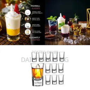 Premium Heavy Base Shot Glass Set - 12 Pack - Transparent
