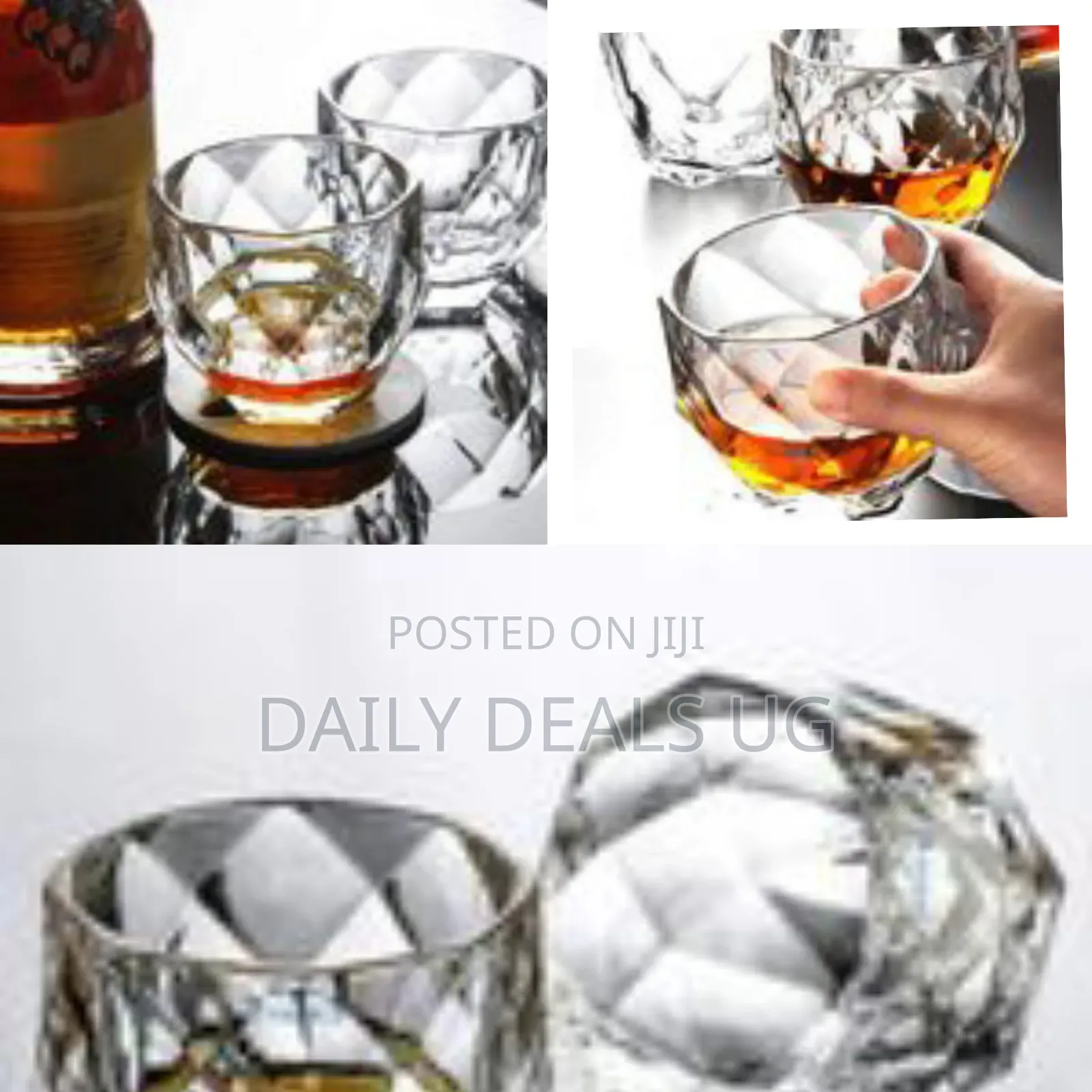 Diamond-Cut, Old-Fashioned Whiskey Glasses