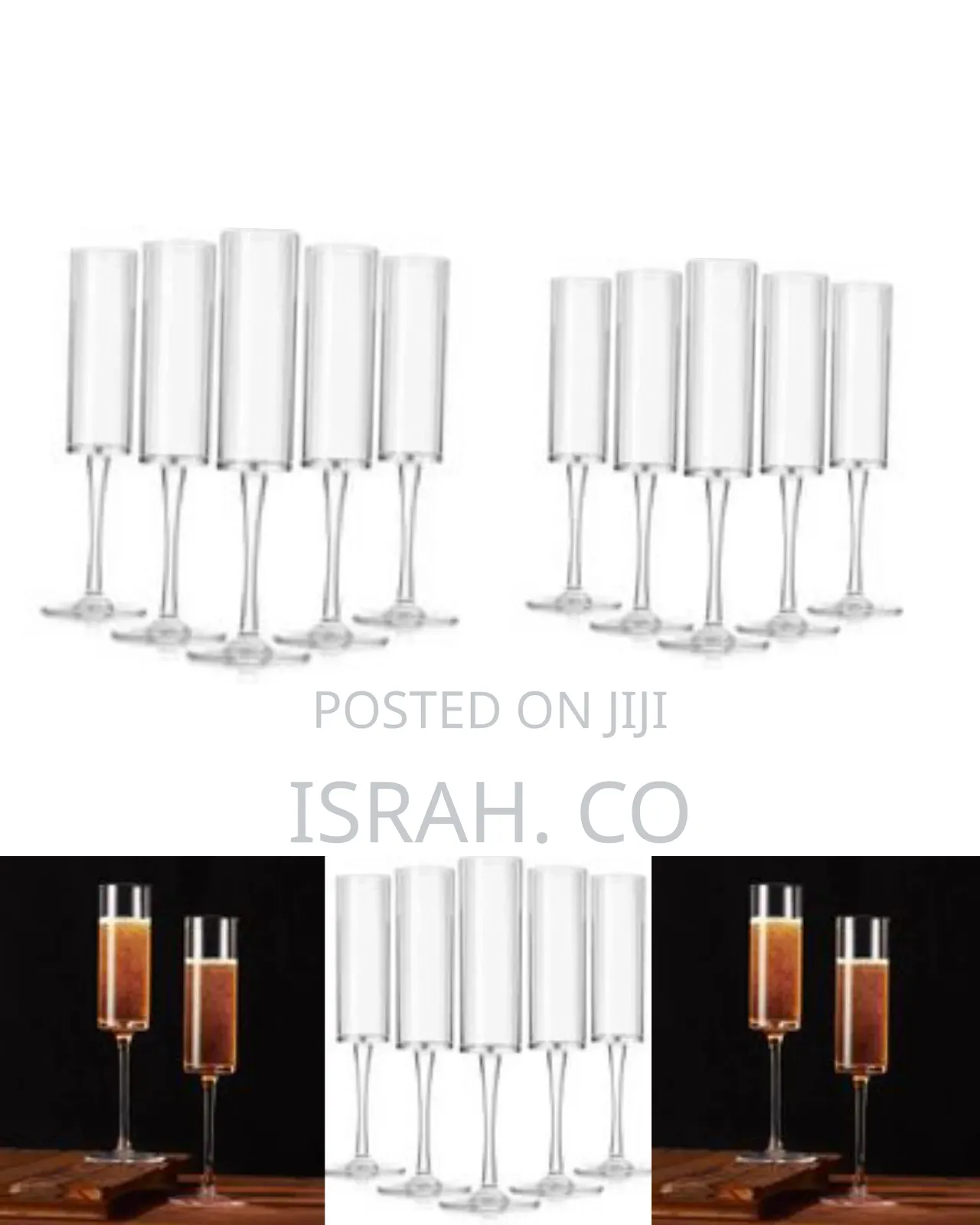 6 Piece Set of Elegant Wine Glasses With Long Stem##