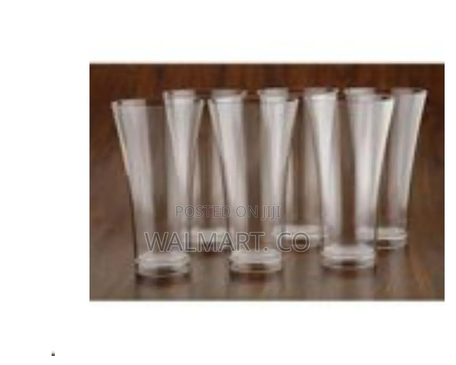 6 Piece Set of Clear Long Cocktail Juice Glasses