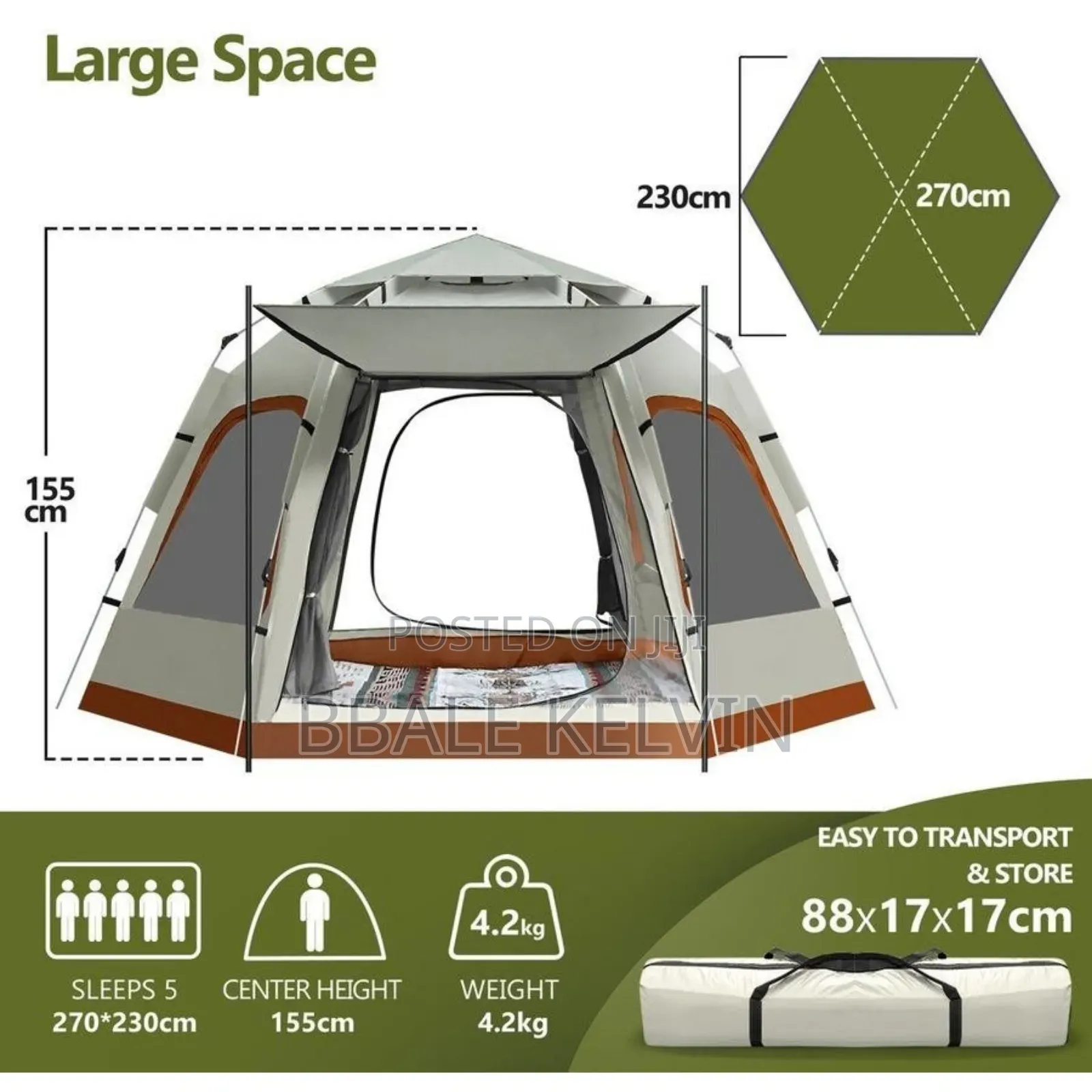 6 People Camping Tent Instant Auto Beach Shelter Sun Shade Picnic