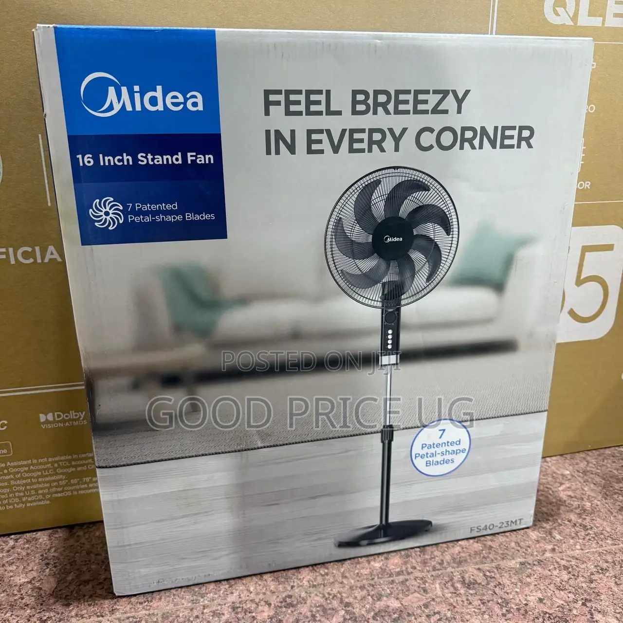 Midea Stand Fan, With 7 Patented Shape Blades