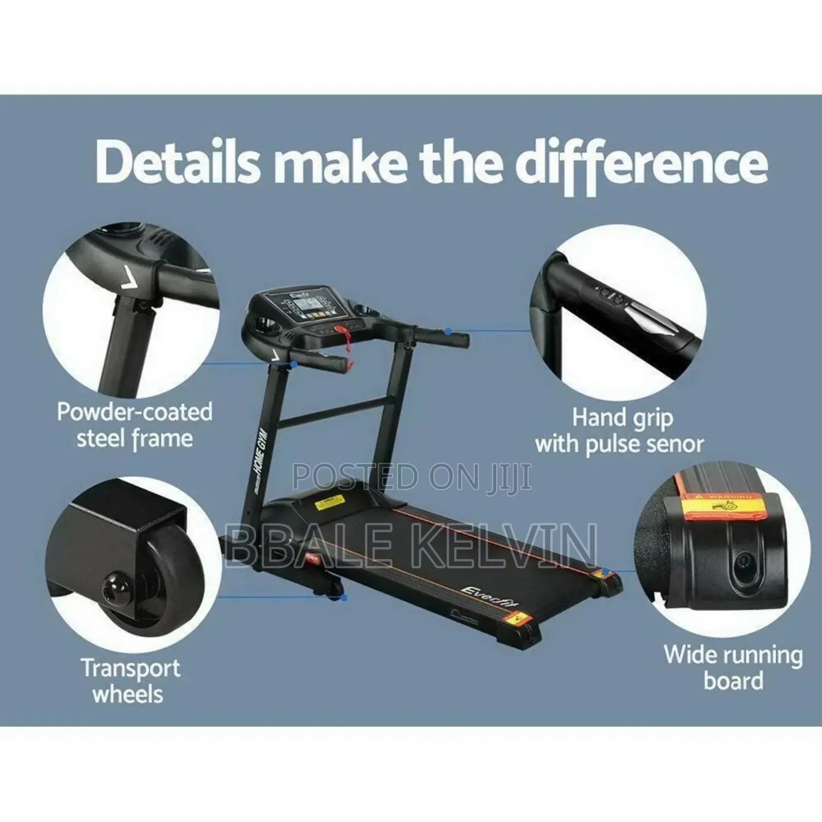 Home and Commercial Treadmill With Speakers, Usb Port, Dumbells