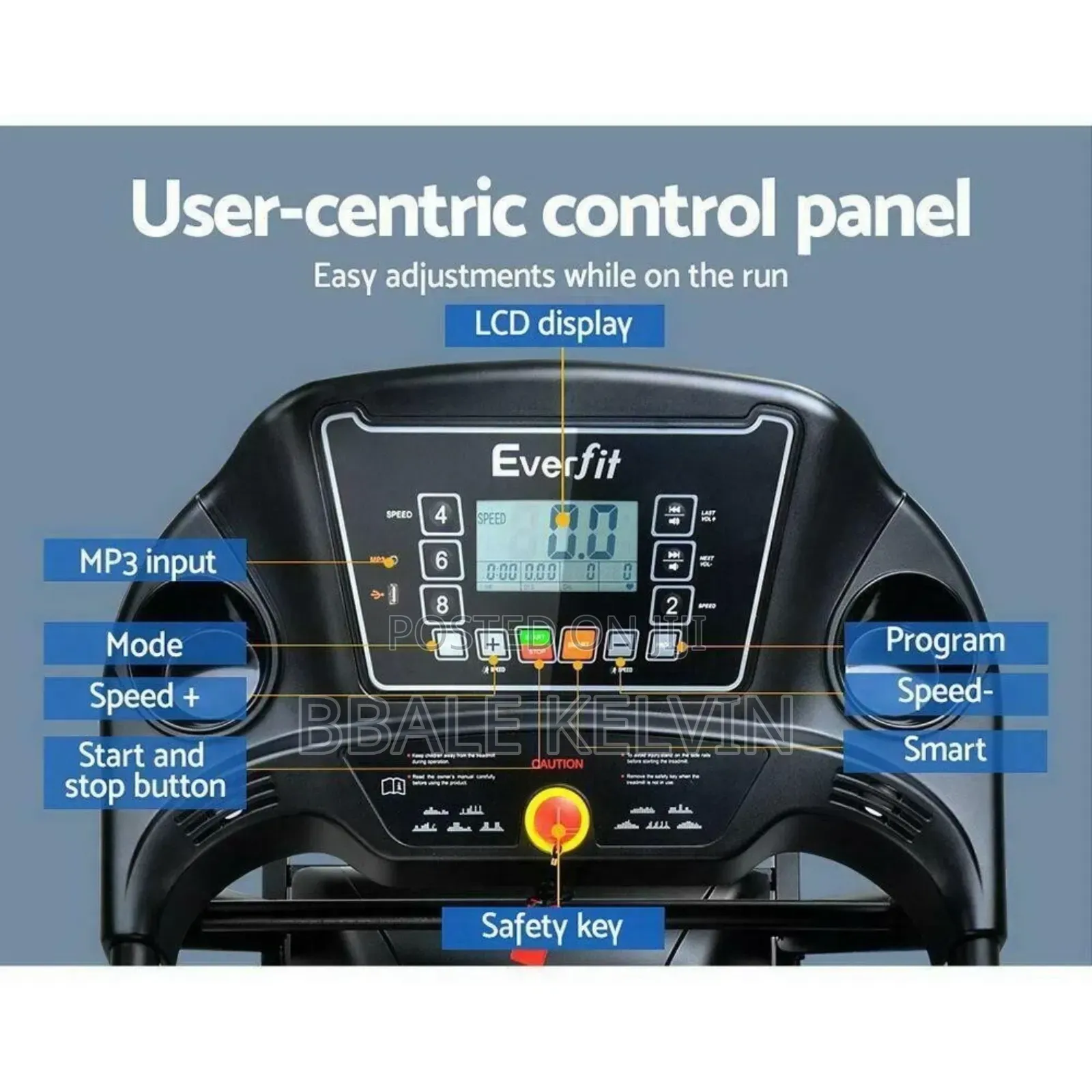 Home and Commercial Treadmill With Speakers, Usb Port, Dumbells
