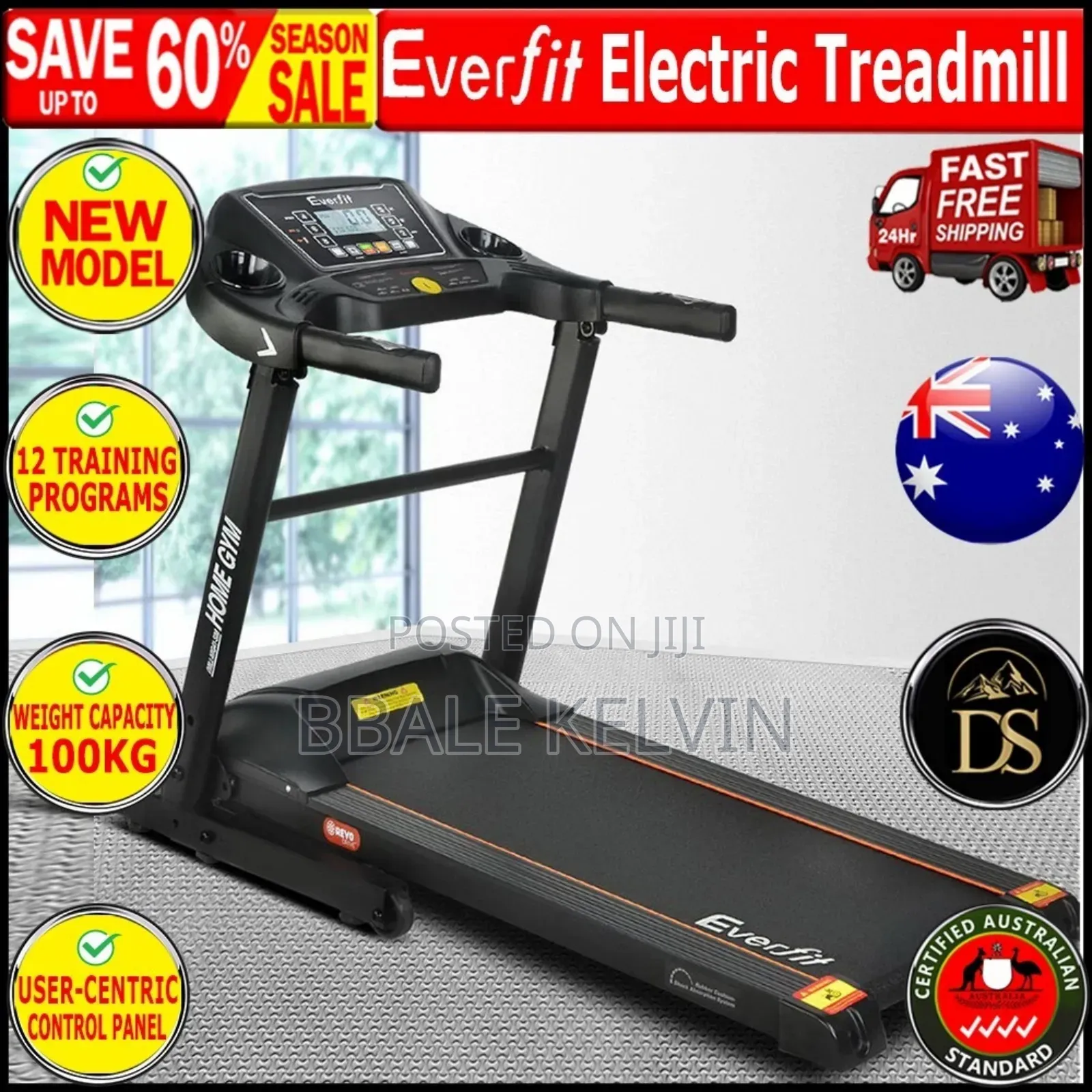 Home and Commercial Treadmill With Speakers, Usb Port, Dumbells
