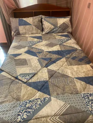 4pcs 5x6 Duvet With Bedsheet 2 Pillowcases- Multi Prints Vary