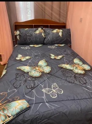 4pcs 5x6 Duvet With Bedsheet 2 Pillowcases- Multi Prints Vary