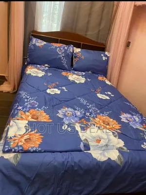 4pcs 5x6 Duvet With Bedsheet 2 Pillowcases- Multi Prints Vary