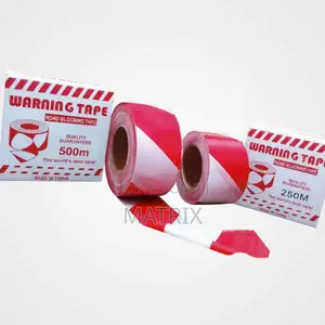 Red And White Warning Tape 500m