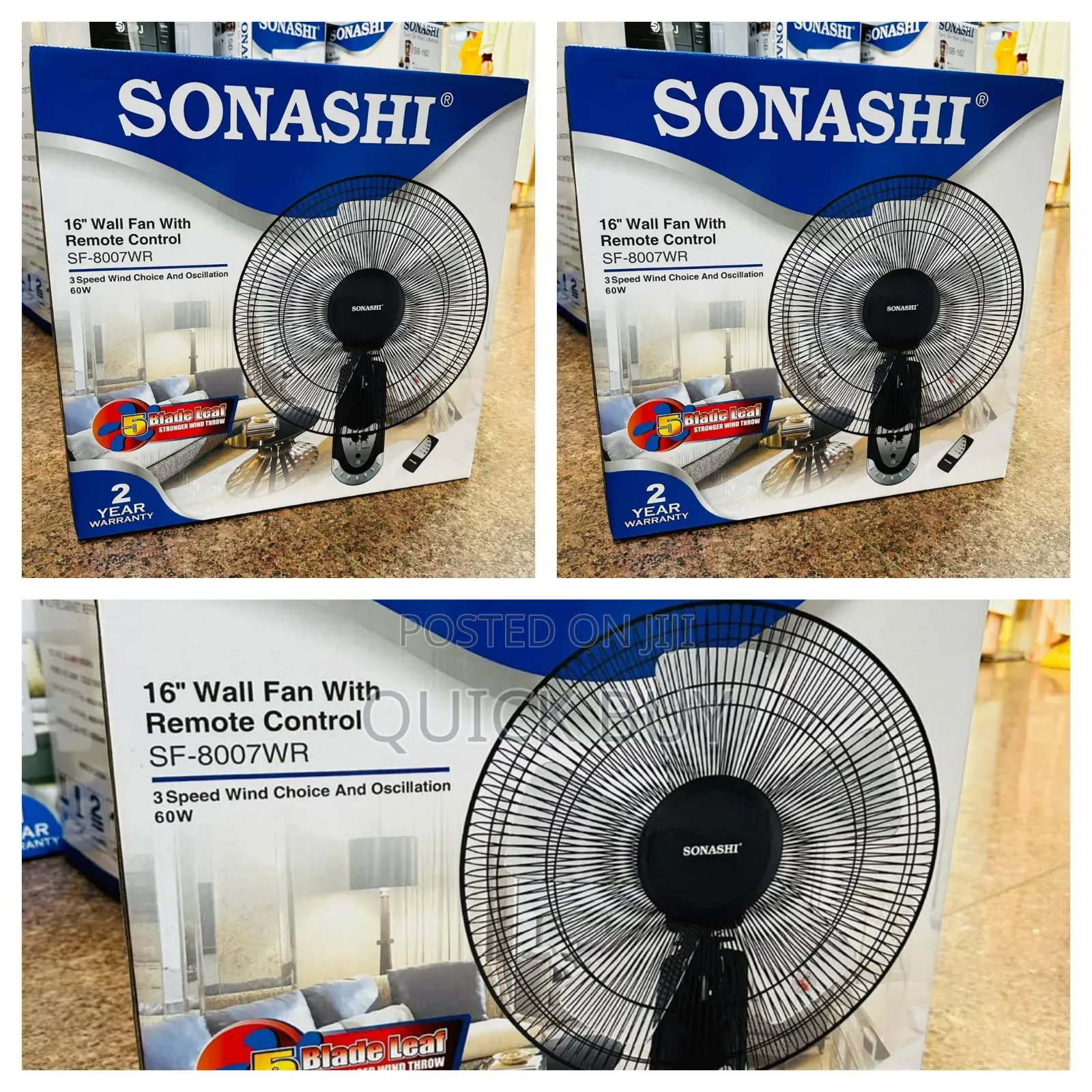 16 Inches Sonashi Wall Fan With Remote Now