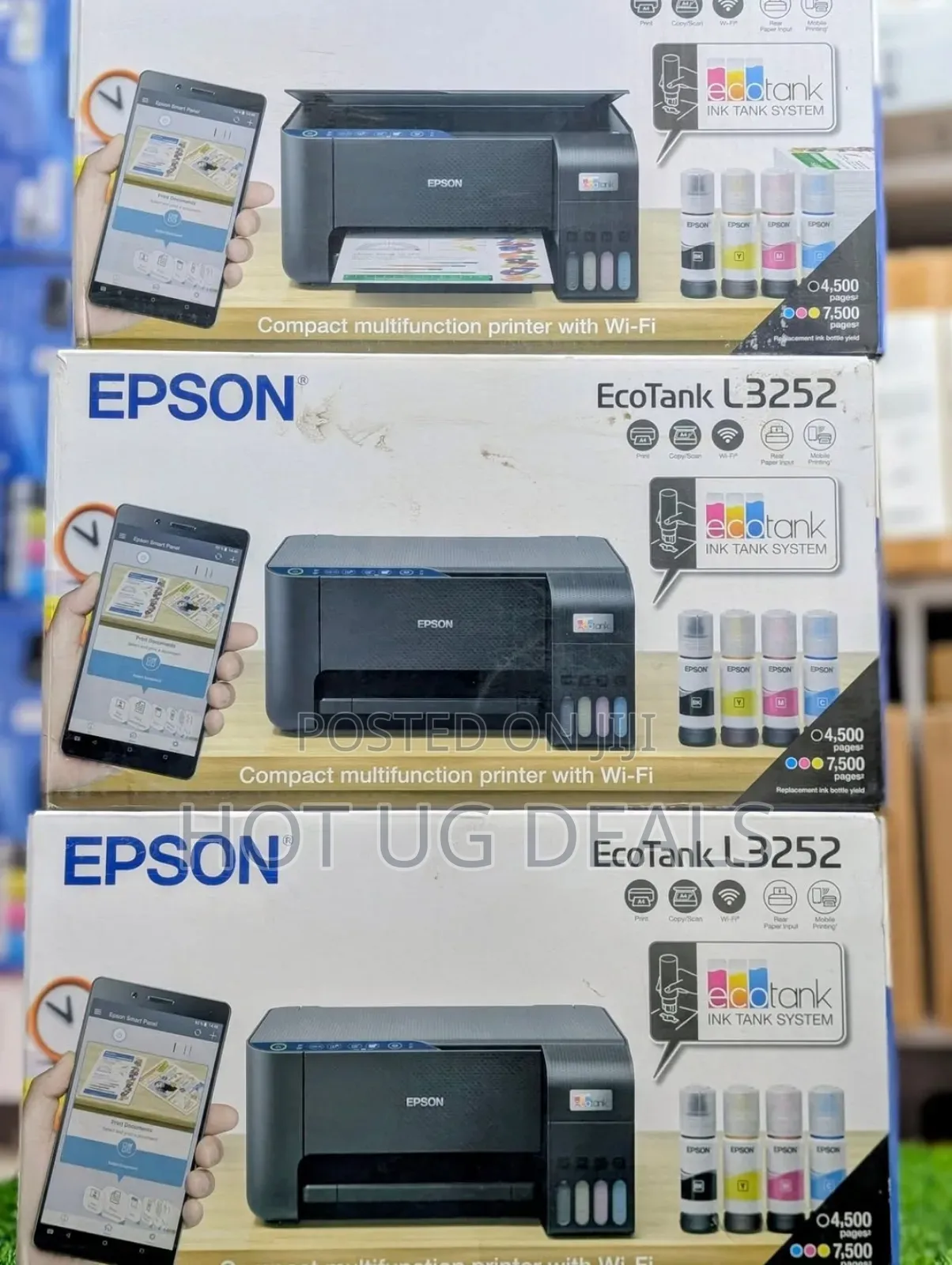 Epson Epsoin L3252 Wireless Ink Tank Printer Print, Copy, Scan