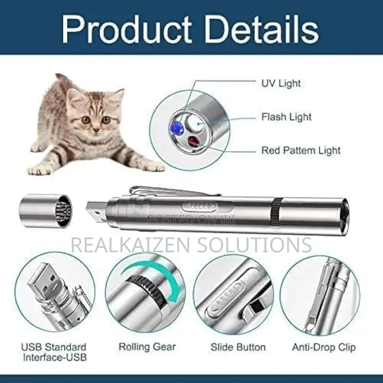 Multi Pattern Rechargeable Laser Pointer With Uv Light | Flash Light
