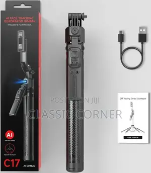 C17 Aluminum Alloy Ai Face Tracking Smart Foldable 360 Gimbal