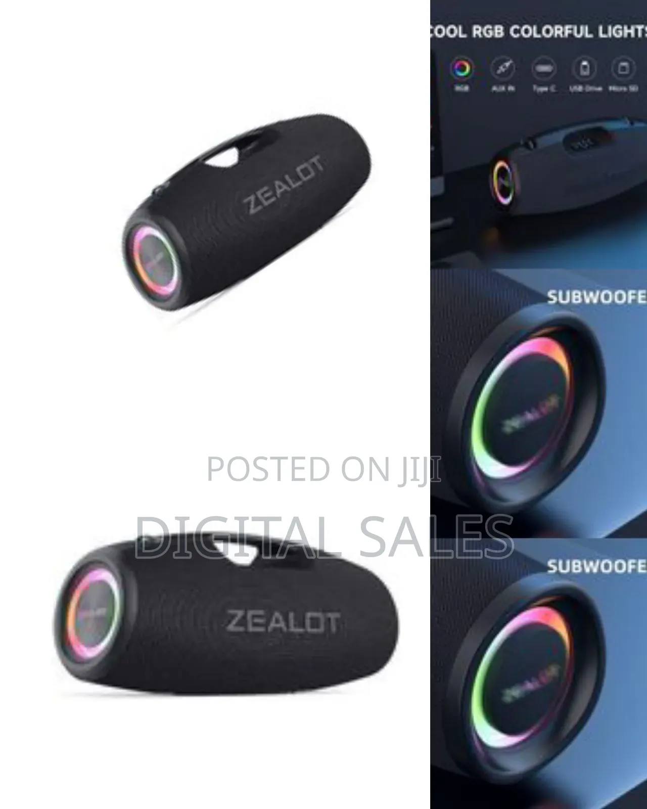 Zealot Zealot Portable Bluetooth Speaker With RGB Lighting