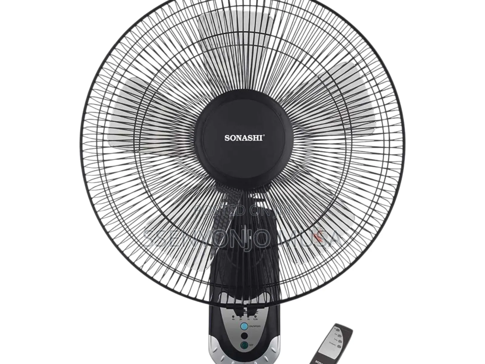 Sonashi 16 Inch Wall Fan With Remote Control/Black/Sf-8007wr
