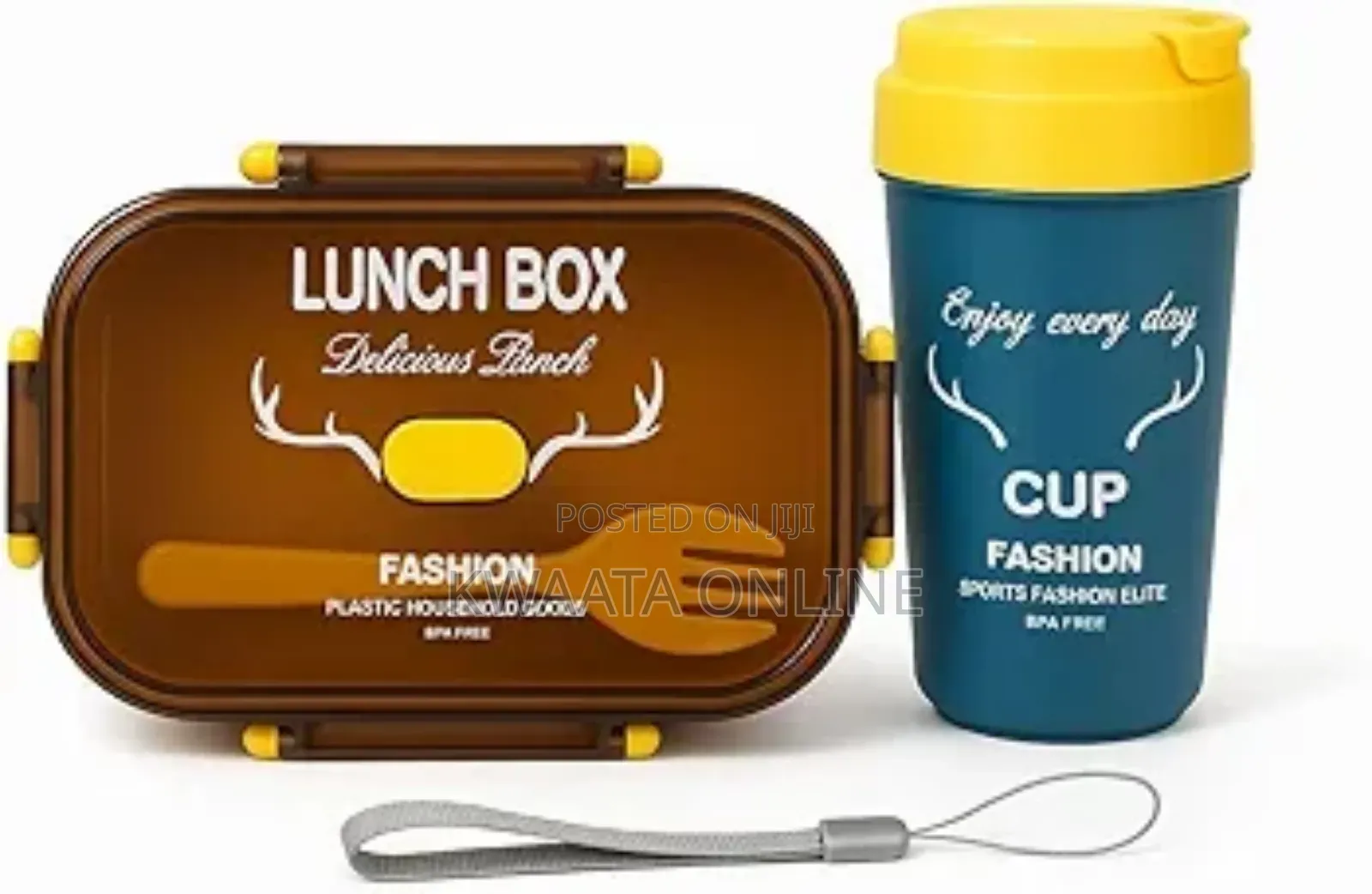 School Lunch Box With Cup – 2-in-1 Food Storage Water Bottle Set