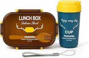 School Lunch Box With Cup – 2-in-1 Food Storage Water Bottle Set