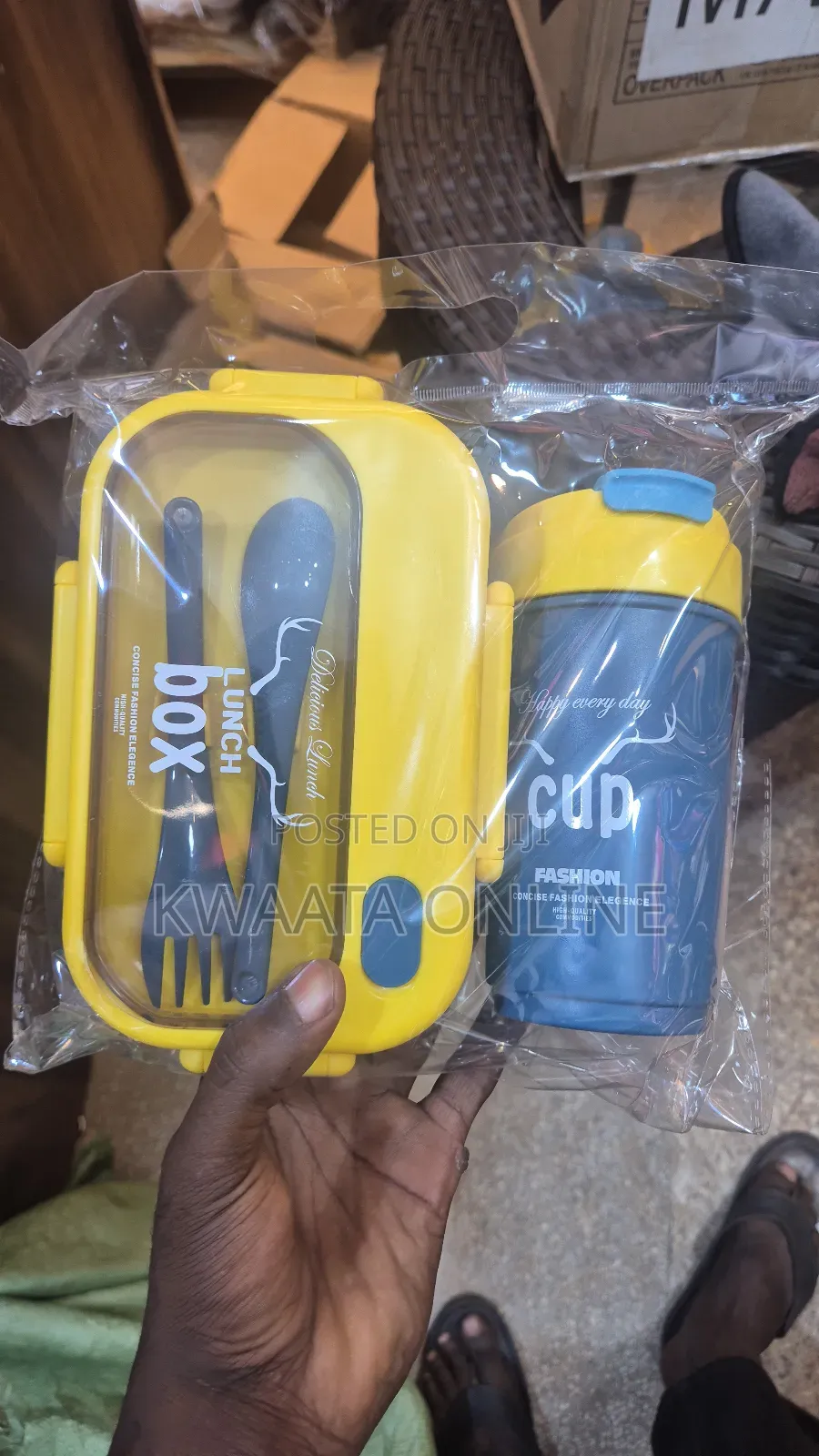 School Lunch Box With Cup – 2-in-1 Food Storage Water Bottle Set