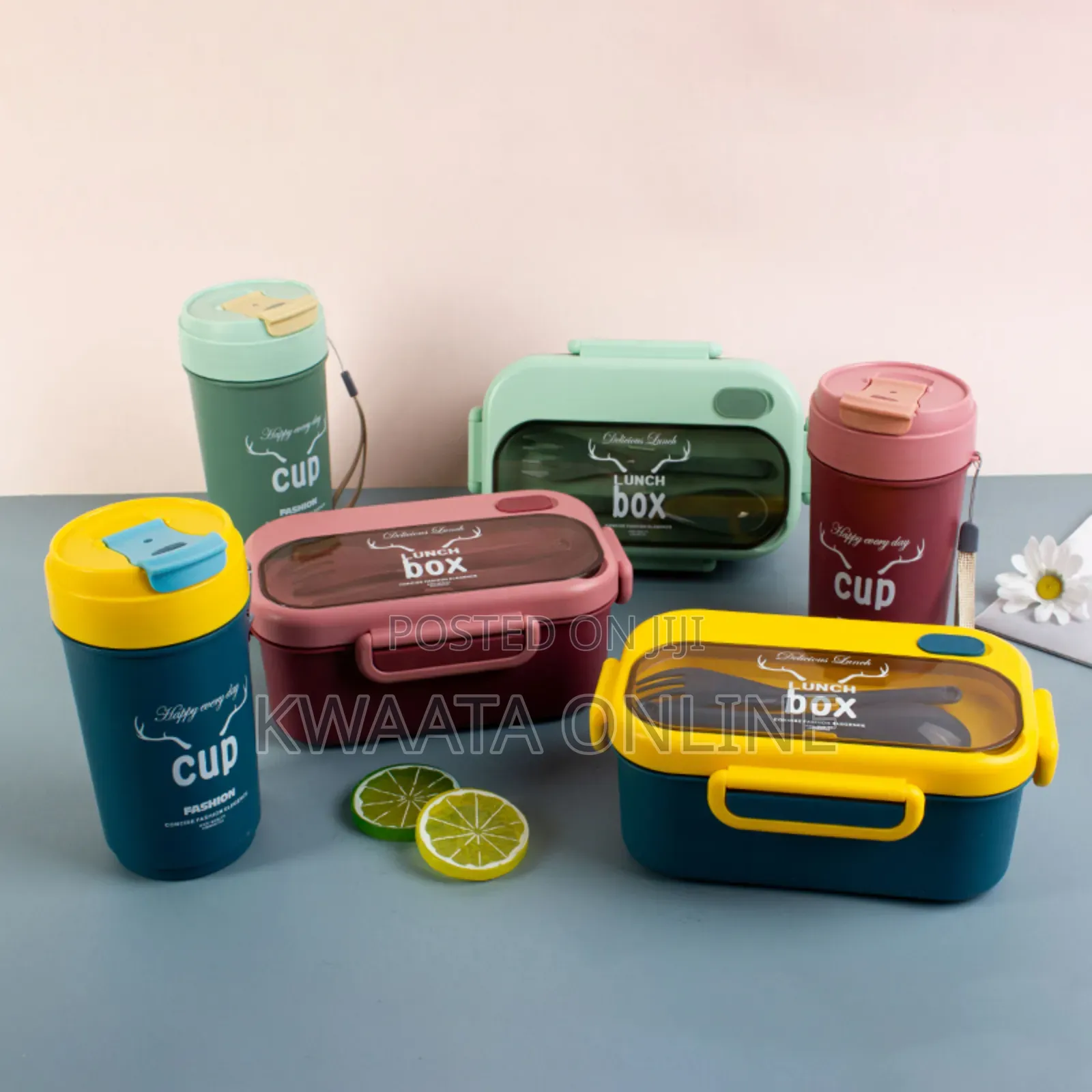 School Lunch Box With Cup – 2-in-1 Food Storage Water Bottle Set
