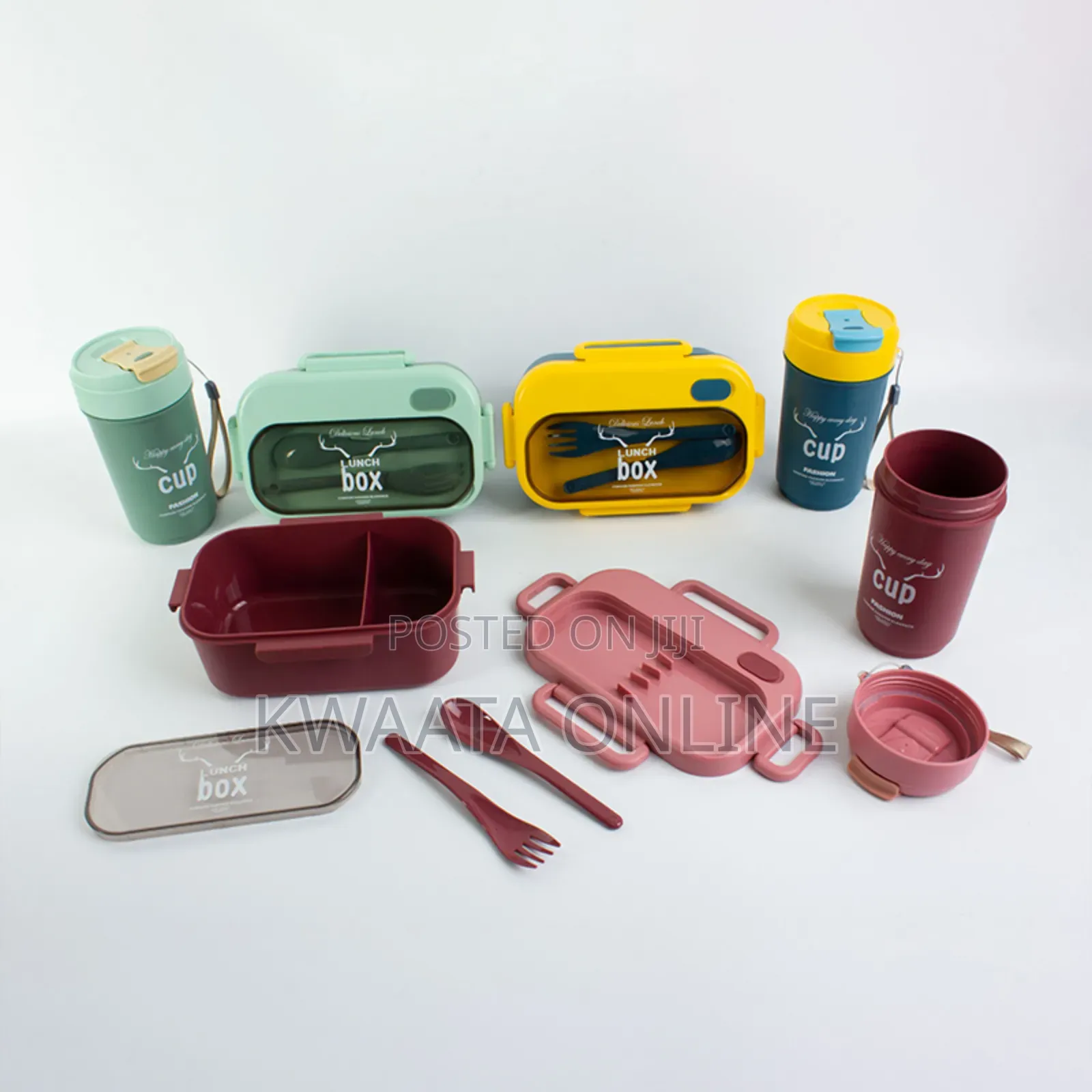 School Lunch Box With Cup – 2-in-1 Food Storage Water Bottle Set