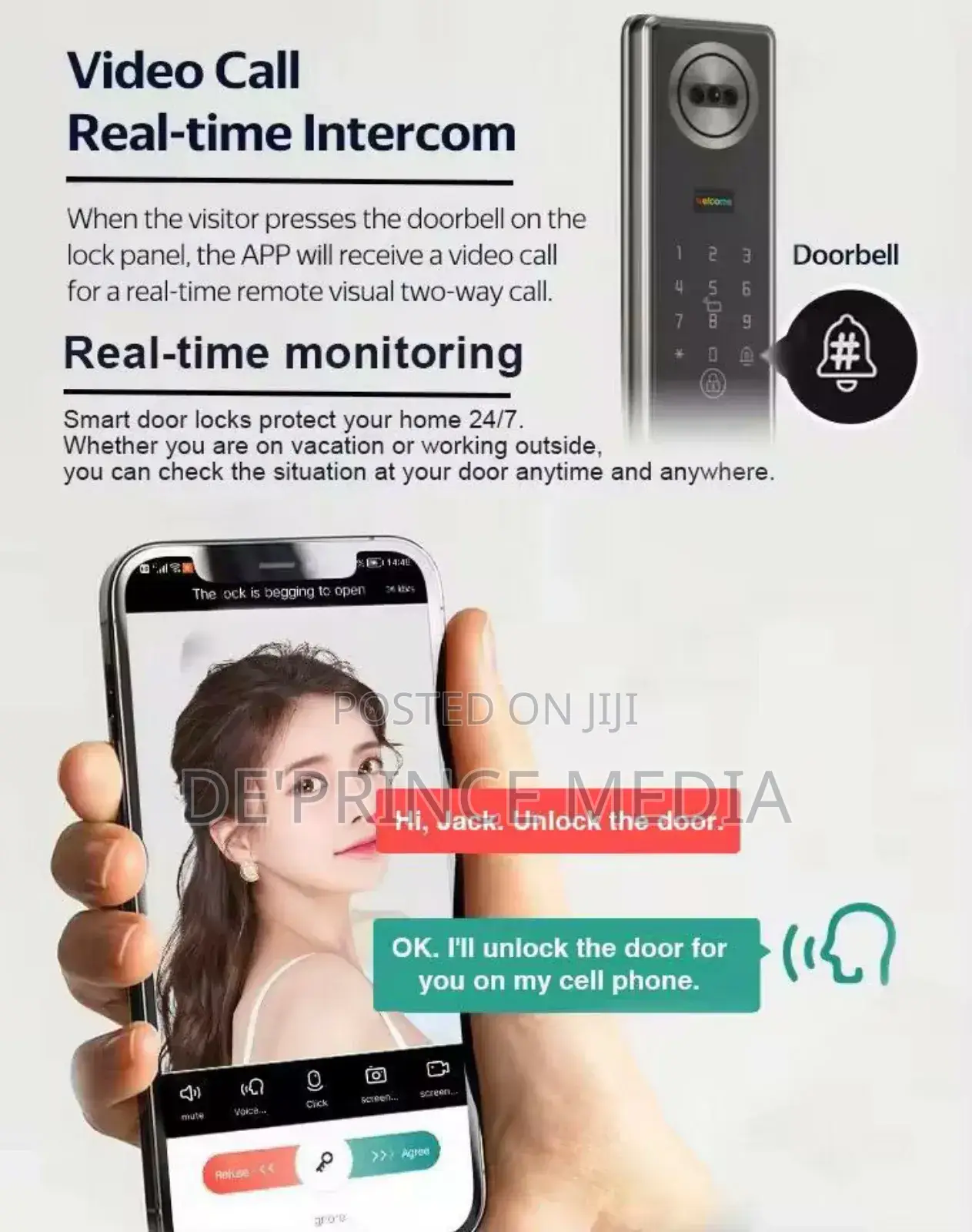 Ai Tuya 3d Face Recognition Bio Metric Smart Door Lock