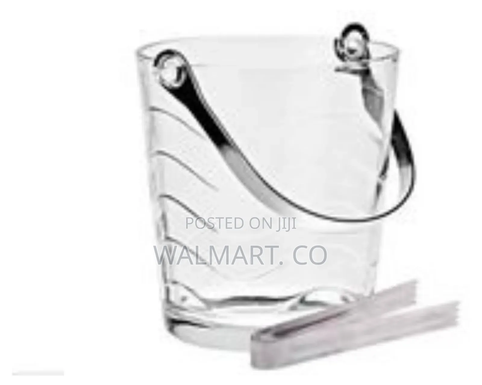 Crystal Ice Bucket With Tongs